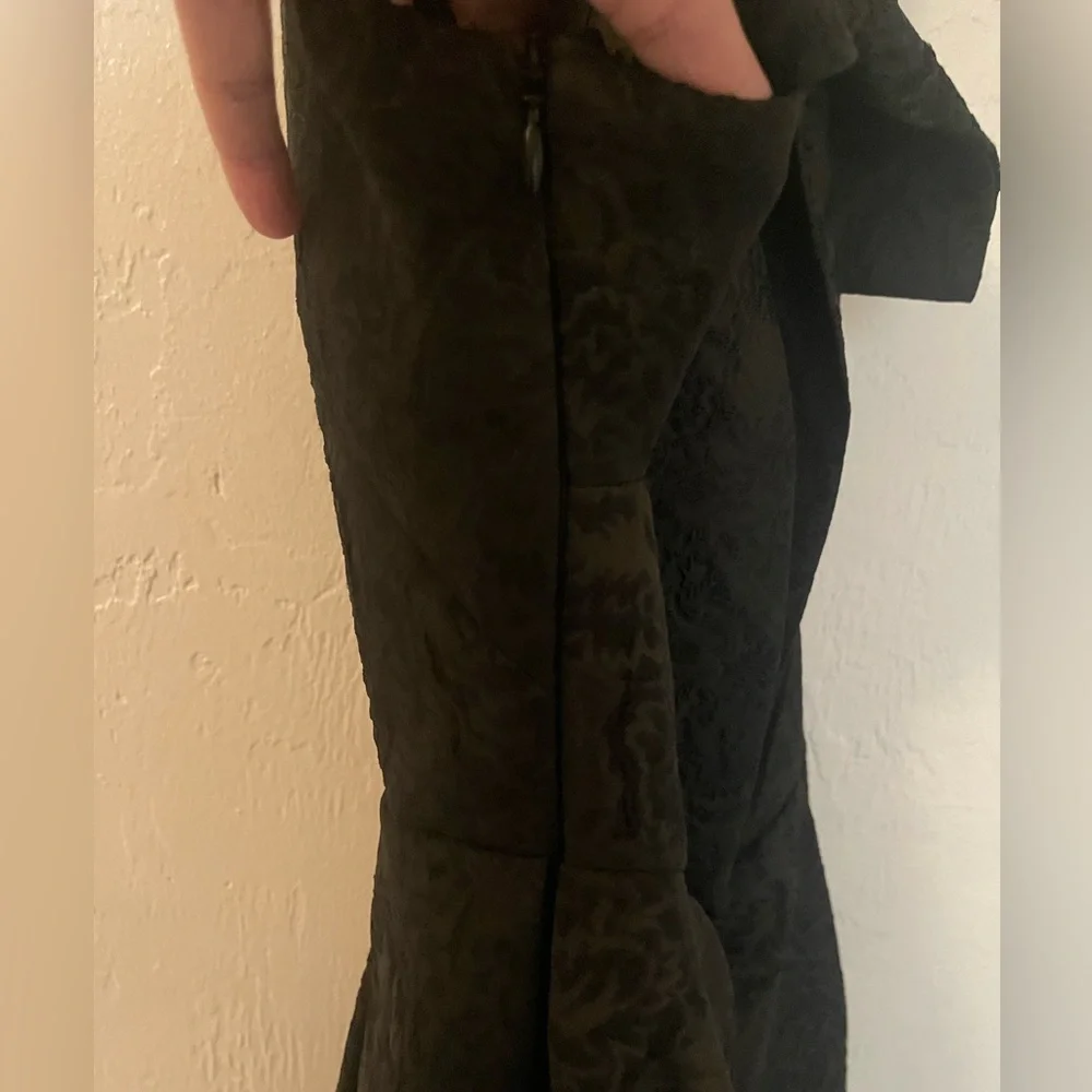 Love Theia Sleeveless Bow-Back Jacquard Mini Black Cocktail Dress Size 4 - Picture 11 of 16